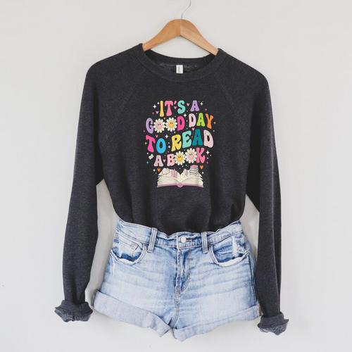 World Book Day 2026 Costume It's a Good Day To Read a Book Raglan Sleeve Sweatshirt - Bookorys