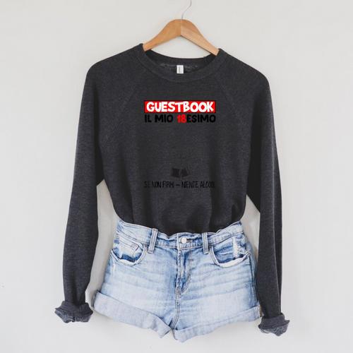 18 Birthday Guest Book 18 Years Raglan Sleeve Sweatshirt - Bookorys