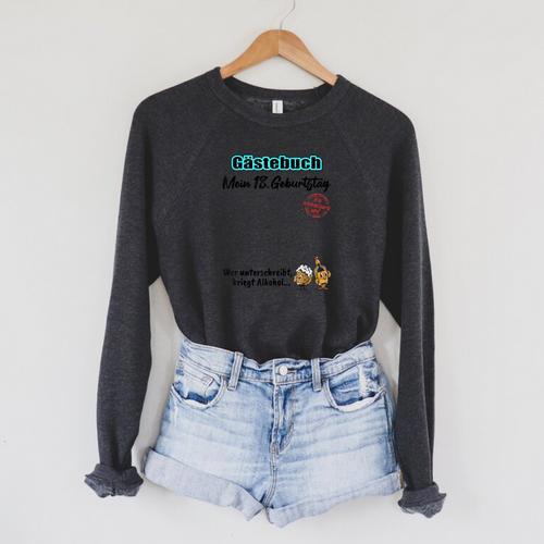 18th Birthday Guest Book 18 Years Girl Boy Raglan Sleeve Sweatshirt - Bookorys