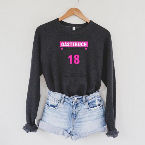 18th Birthday Guest Book Party 18 Years Raglan Sleeve Sweatshirt - Bookorys AU