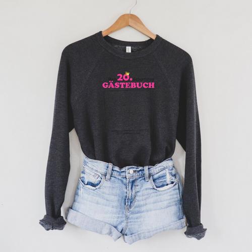 20th Birthday Guest List Party Guest Book Girls Women Raglan Sleeve Sweatshirt - Bookorys