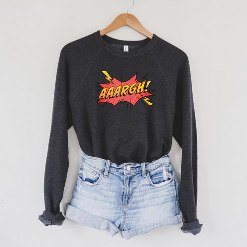 AAARGH Bubble From Comic Book Or Cartoon Raglan Sleeve Sweatshirt - Bookorys