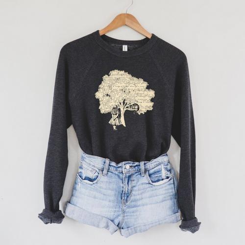 Alice In Wonderland Vintage Book T Shirt Premium Tri-Blend Raglan Sleeve Sweatshirt - Bookorys AU