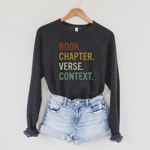 Book Chapter Verse Christian Bible Reformed Theology Raglan Sleeve Sweatshirt - Bookorys