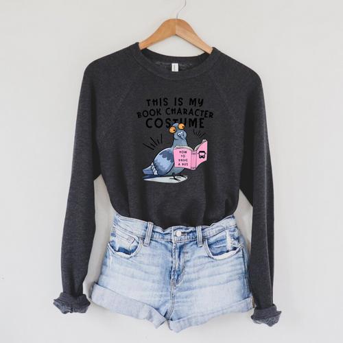 This Is My Book Character Costume Pigeon Kids Reading Raglan Sleeve Sweatshirt - Bookorys DE