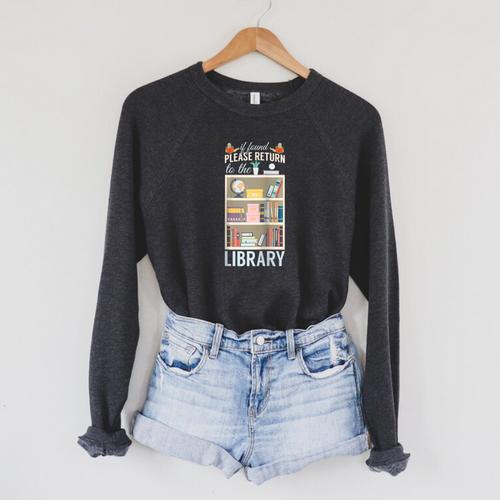 Book Reading If Found Please Return To Library Raglan Baseball Tee Raglan Sleeve Sweatshirt - Bookorys AU