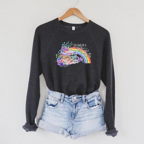Book Is A World That Only Exists On Paper Raglan Sleeve Sweatshirt - Bookorys UK
