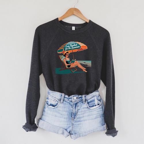 Booked For The Summer Book Lover Summer Coquette Premium Tri-Blend Raglan Sleeve Sweatshirt - Bookorys UK