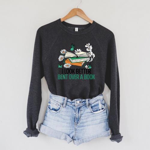 I Like My Books Spicy And My Coffee Icy Introvert Bookworm Raglan Sleeve Sweatshirt - Bookorys