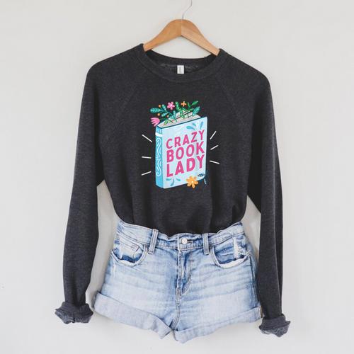 Bookworm Avid Reader Book Reading Nerd Crazy Book Lady Raglan Sleeve Sweatshirt - Bookorys