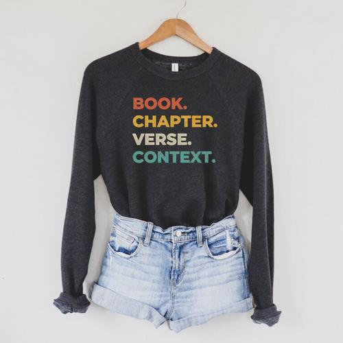 Christian Bible Study Book Chapter Verse Context Scripture Premium Tri-Blend Raglan Sleeve Sweatshirt - Bookorys