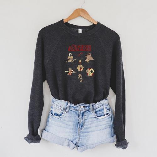 Dungeons & Dragons Textbook Players Raglan Sleeve Sweatshirt - Bookorys AU
