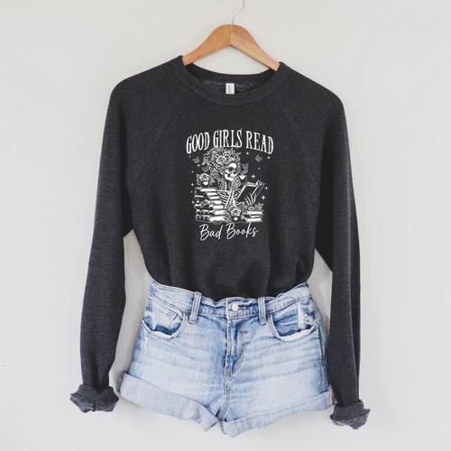 Good Girls Read Bad Books Smut Reader Dark Romance Premium Tri-Blend Raglan Sleeve Sweatshirt - Bookorys DE