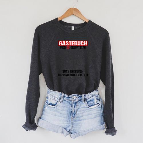 Guest Book 25th Birthday Man Woman 25th Birthday Decoration Raglan Sleeve Sweatshirt - Bookorys DE