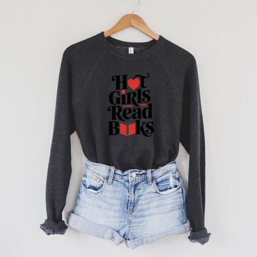 Hot Girls Read Books For Book Lovers Premium Tri-Blend Raglan Sleeve Sweatshirt - Bookorys AU