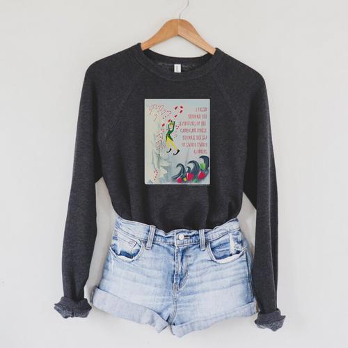 Kids Elf Swirly Twirly Gumdrops Book Page Poster Raglan Sleeve Sweatshirt - Bookorys UK