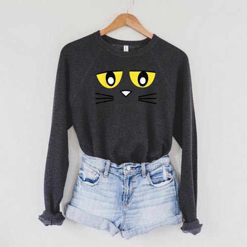 Library Teacher Reading Day Book Character Costume Blue Cat Raglan Sleeve Sweatshirt - Bookorys AU