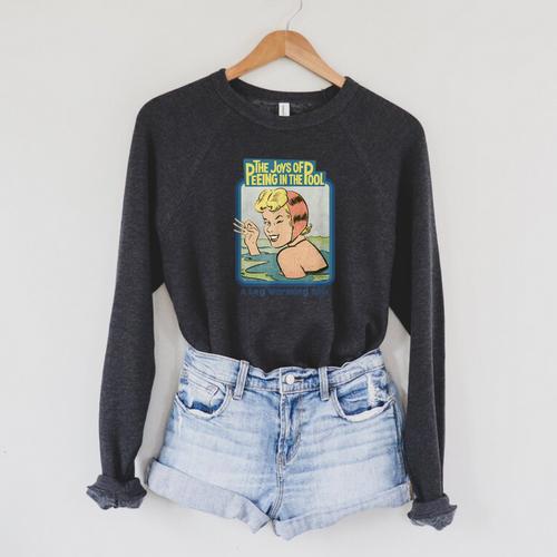 Peeing In The Pool Book Cover By Sam Spencer Raglan Sleeve Sweatshirt - Bookorys UK