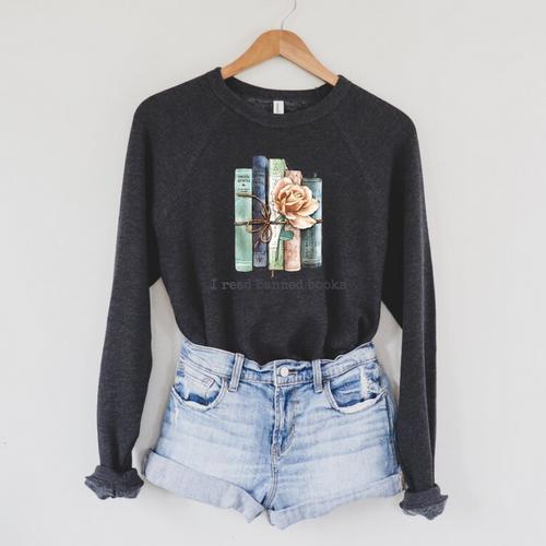 I Read Banned Books Banned Books Lovers Raglan Sleeve Sweatshirt - Bookorys