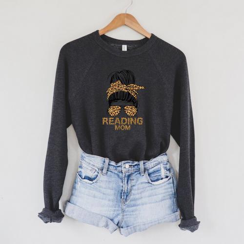 Reading Mom Books Lover Mom Library Mother's Day Raglan Sleeve Sweatshirt - Bookorys AU