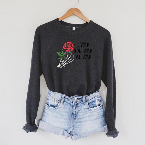 Smutty Book ShirtI Vow You Vow We Vow Merch Dark Romance Raglan Sleeve Sweatshirt - Bookorys