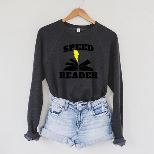 Speed Reader Book Lover Reading Raglan Sleeve Sweatshirt - Bookorys DE