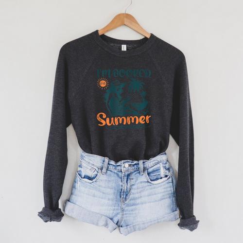 Summer Reading Books Lover I'm Booked For The Summer Raglan Sleeve Sweatshirt - Bookorys