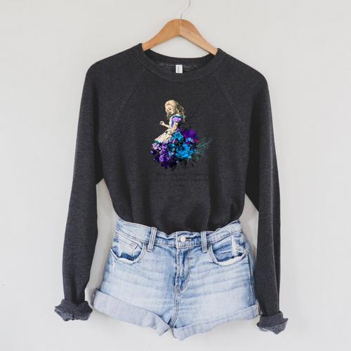 Vintage Book Quote It’s No Use Going Back To Yesterday Raglan Sleeve Sweatshirt - Bookorys