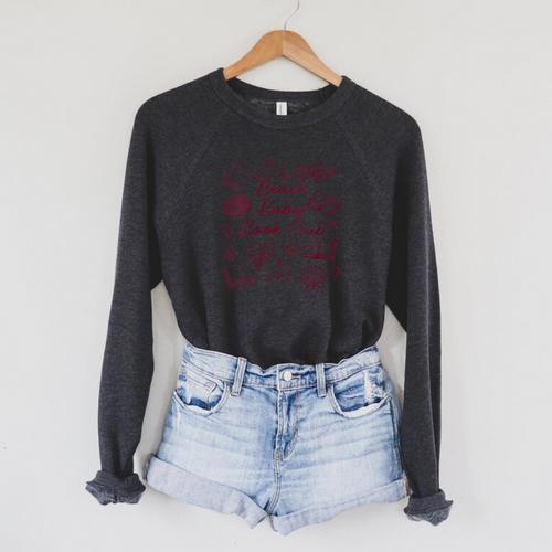 Women's Reading Book Lover Bookish Summer Beach Babes Book Club Raglan Sleeve Sweatshirt - Bookorys UK