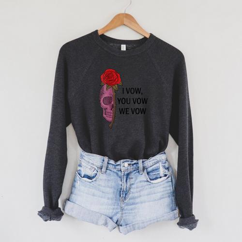 Women's Smutty Book ShirtI Vow You Vow We Vow Merch Dark Romance Raglan Sleeve Sweatshirt - Bookorys