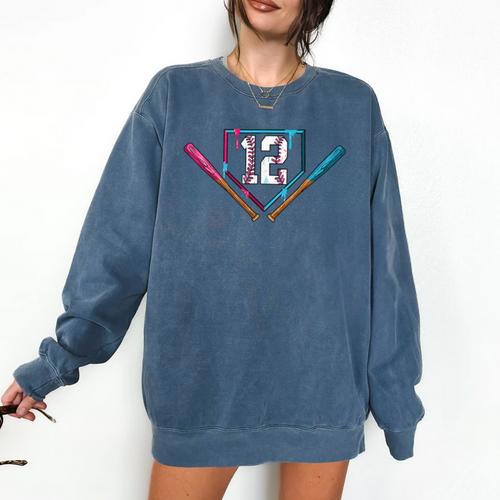 12th Birthday Baseball Ice Cream Drip 12 Years Old Boy Kids Comfort Colors Sweatshirt - Sportilla