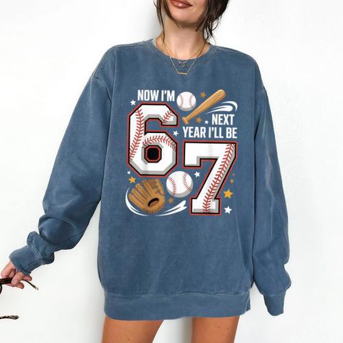 6 Year Old Birthday 67 Trend Baseball Now I’m 6 Next Year 7 Comfort Colors Sweatshirt - Sportilla