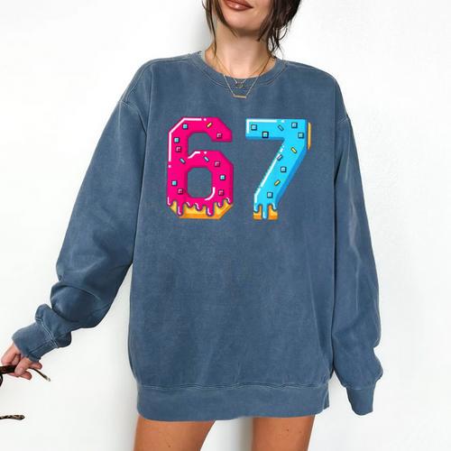67 Shirt Baseball Life Style 101 Apparel Youth Drip Meme Comfort Colors Sweatshirt - Sportilla