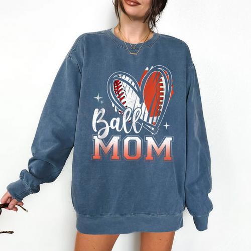 Ball Mom Football Baseball Mom Comfort Colors Sweatshirt - Sportilla