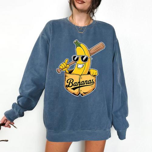 Banana Baseball Fruit Comfort Colors Sweatshirt - Sportilla