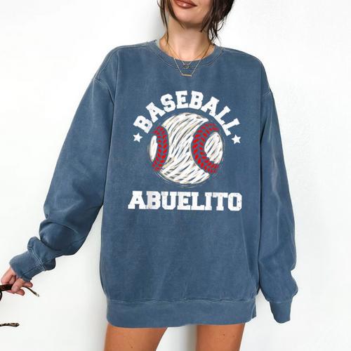 Baseball Abuelito Distressed Vintage Grandpa Game Day Comfort Colors Sweatshirt - Sportilla