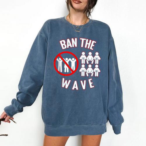 Baseball Ban The Wave Baseball Mom Player Coach Fan Comfort Colors Sweatshirt - Sportilla