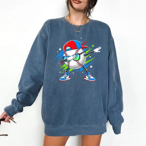 Baseball Dabbing Sports For Boys And Girls Game Day Comfort Colors Sweatshirt - Sportilla