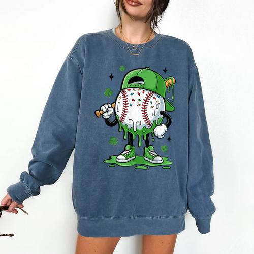 Baseball Drip For Boys Ice Cream Drip Baseball Player Comfort Colors Sweatshirt - Sportilla