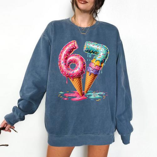 Baseball Drip Ice Cream 67 Comfort Colors Sweatshirt - Sportilla
