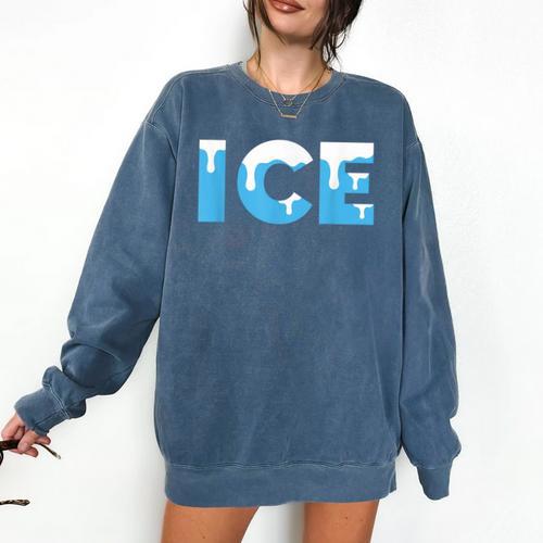 Baseball ICE Ice Cream Drip Baseball Drip Baseball Comfort Colors Sweatshirt - Sportilla