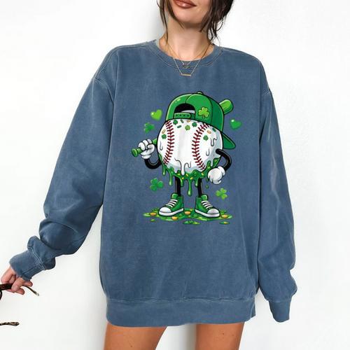 Baseball Icecream Apparel Youth Boy St Patrick's Day Comfort Colors Sweatshirt - Sportilla