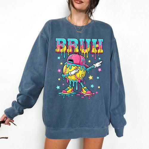 Baseball Life Style Apparel Youth Drip Baseball Boys Kid Comfort Colors Sweatshirt - Sportilla