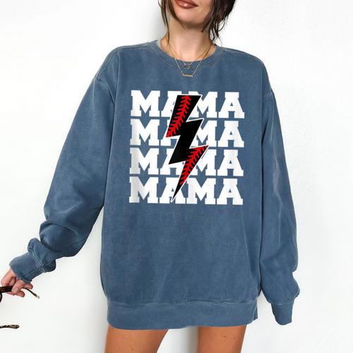 Baseball Mama Baseball Mom Comfort Colors Sweatshirt - Sportilla