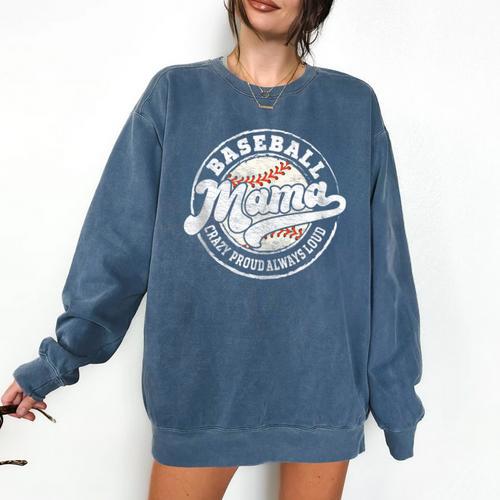 Baseball Mama Baseball Mom Matching Family Crazy Proud Comfort Colors Sweatshirt - Sportilla