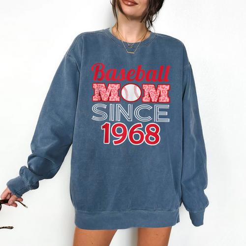 Baseball Mom Since 1968 Comfort Colors Sweatshirt - Sportilla