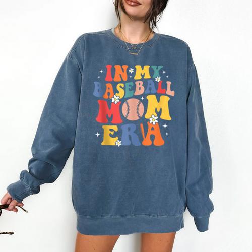 In My Baseball Mom Era Cute Mommy Groovy Comfort Colors Sweatshirt - Sportilla