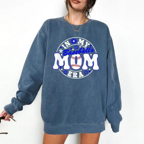 Baseball Mom Era Player Mother Game Day Comfort Colors Sweatshirt - Sportilla
