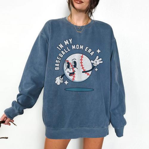 In My Baseball Mom Era Retro Baseball Mom Home Runs Comfort Colors Sweatshirt - Sportilla