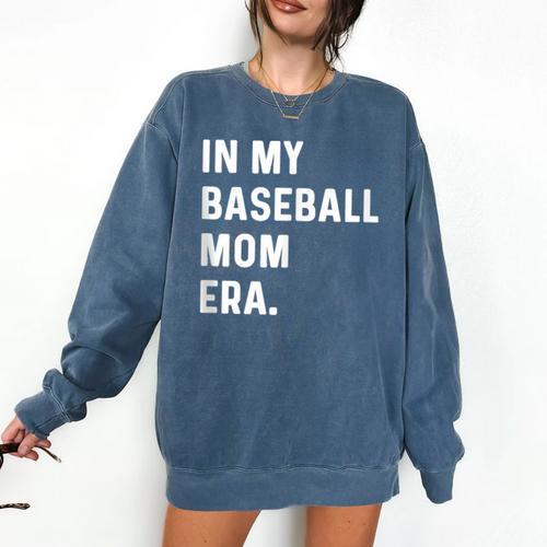 In My Baseball Mom Era Son Baseball Player Pitcher Catcher Comfort Colors Sweatshirt - Sportilla